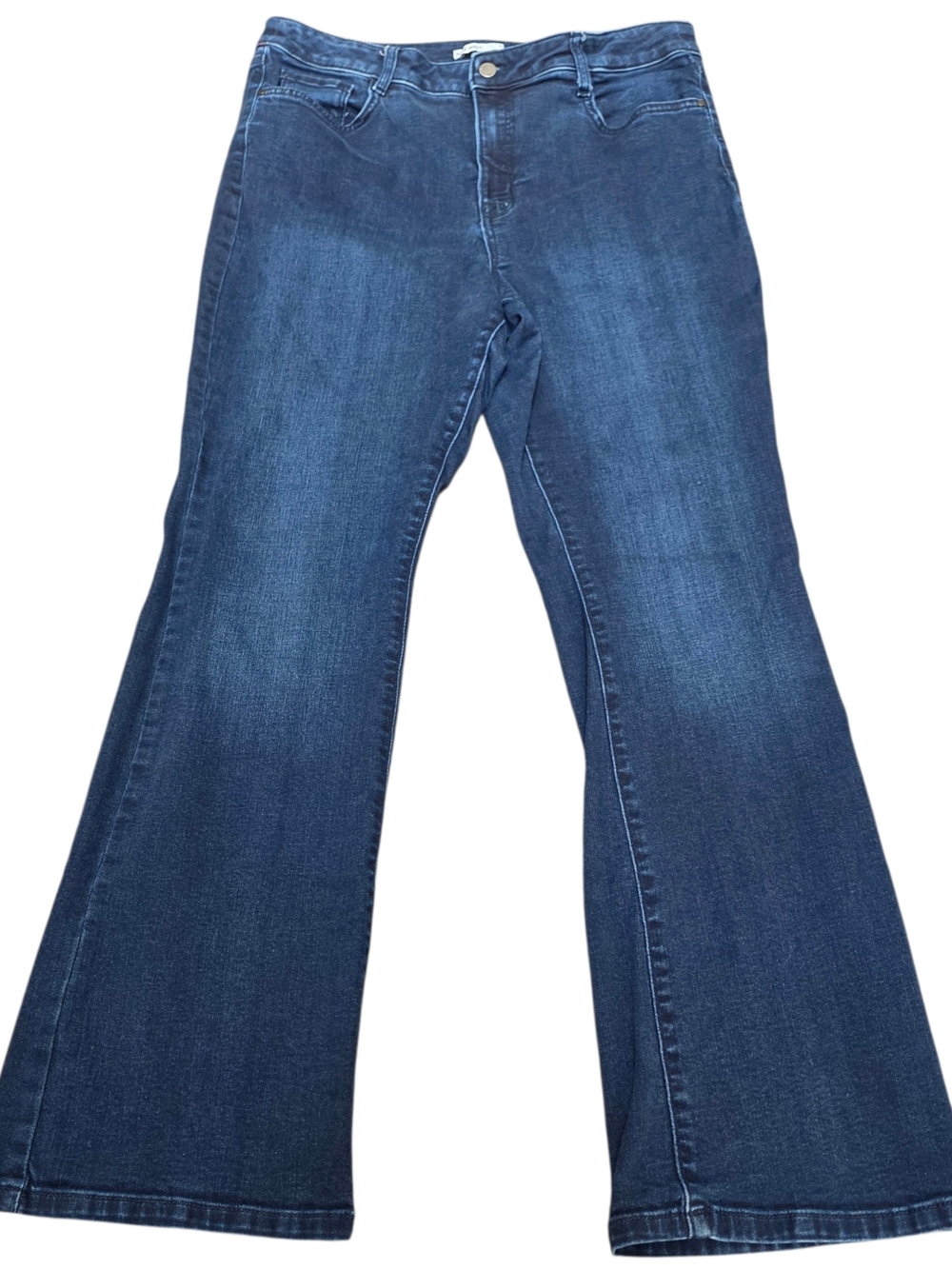 Nine West Dark Blue Wide-Leg Flared Jeans (Size:18)